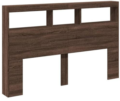 vidaXL LED-Kopfteil mit Ablage Braun Eichen-Optik 160x17x102 cm