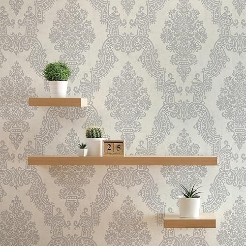 Tapete Alessia Barock M1-No.11227 | Vlies | Weiß | Grau | Tadessi | 10,05 m x 0,53 m