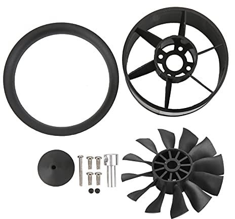 ZAICOLER RC Airplane Propeller, RC Ducted Fan RC Planes 50mm Ducted Fan 12‑Blade Propeller Ducted Fan Ducted Fan Plastic Black for 3300/4000/4600/5000KV Brushless Motor (Right oar)