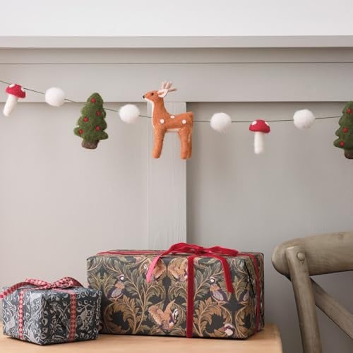 Lights4fun Filz Girlande Deko Filz Weihnachtsdeko Weihnachts Deko Kinder Weihnachtsbaum Deko Christbaumschmuck Weihnachtsbaumschmuck