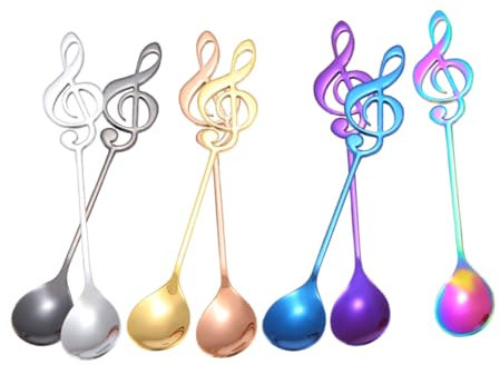 Cabilock 7piezas Cuchara De Café De Acero Inoxidable Cucharas Forma De Para Postres y