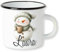 GRAZDesign Weihnachtstasse Schneemann Kindertasse mit Namen personalisiert Emaille Bruchsicher für Kinder 250ml