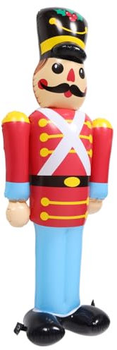 Vaguelly Inflatable Christmas Nutcracker Soldier Yard Decor Pvc Xmas Window Cling