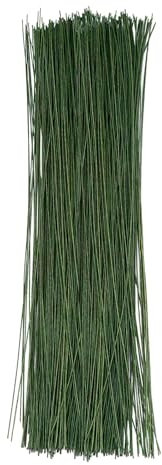 Fil de Fleurs Vert 100 Pièces Fil de Fer Fleuriste Tige Fleur Artificielle Wires Floral Flowers pour le Bricolage Les Arrangements Floraux Les Travaux Manuels (36cm x 0.55mm)