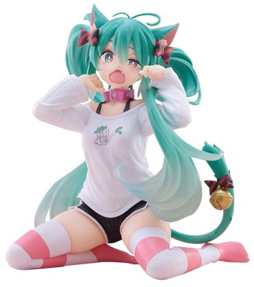 Miku Figur Katzenohren-Styling Statue 13cm Sitzende Position Anime Figuren Miku Action Figure Desktop Dekoration Sammlungen Geschenk