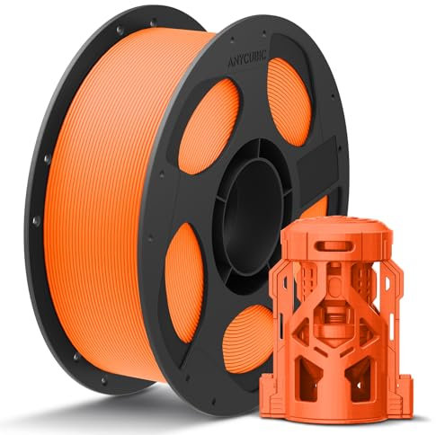 ANYCUBIC PLA+ Filament 1.75mm, Refill PLA Plus Filament und Spool Kit, Hohe Zähigkeit und Präzision -3D-Druckmaterialien, Intelligente Identifikation,1KG Orange