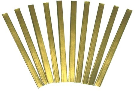 Generisch Verschlussstreifen 14cm Gold 1000 Stück Clipbänder Beutelverschlüsse Draht und Papier