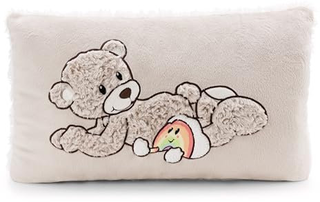 NICI Kissen Bär Finni 43x25cm - grau - Flauschiges Kuscheltierkissen für Jungen, Mädchen, Babys und Kuscheltierliebhaber, ideal für Zuhause, Kindergarten oder unterwegs | 62334