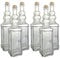 Lucenté 800ml Traditional Vintage Style Square Clear Glass Decanting Storage Bottles with Cork Stopper - Set of 6
