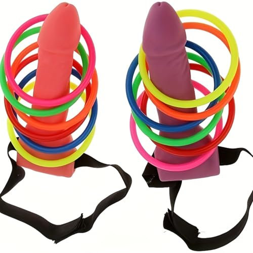 Lustiges Penis Ringwurfspiel – Scherzartikel für Erwachsene, Trinkspiele für Junggesellenabschied Frauen & Männer, Erotische Spiele für Pärchen, Funny Games für Bachelorette Party & Festival Gadget