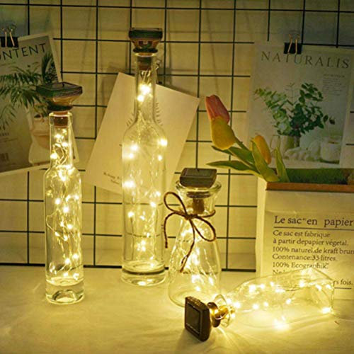 aqxreight 1/6 Pcs of Solar Power Bottle Cork String Light 20 LED Fairy String Light (9#42)