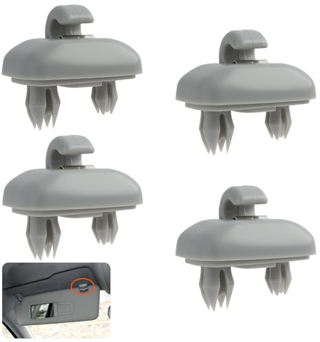4 PCS Ganci per Parasole Auto, Clip per Visiera Auto Compatibili con A1 A3 A4 A5 A6 A7 Q3 Q5 B6 B7 B8 S4 S5 TT (Ref. 8E0 857 562), Supporto Interno di Ricambio per Parasole Grigio