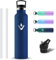 Grsta Botella Agua Acero Inoxidable, Botella Termica 1 litro con Pajita y Filtro, A Prueba de Fugas Cantimplora Termica con 2 Tapones, Reutilizable Termo sin BPA para Exterior, Hogar, Cámping