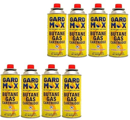 DUAS Camping Gas Bottles Fuel Canisters for Stove BBQ Grill Heaters Blowtorch Weed Burner Wand Portable Refill Propane Butane Mix for Outdoor Cooking Heating and Garden Tools (8x)