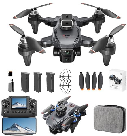 Drone GPS con Telecamera 4K EIS per Principianti, Drone con Evitamento Ostacoli, Telecomando con Schermo, Motore Brushless, 48 Minuti di volo, Ritorno con un clic