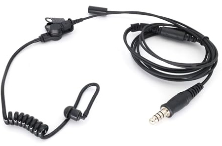 Psdndeww PTT 7,1 mm Tacticals Teleskop-Headset für Zwei-Wege-Radios 7,1 mm Stecker Akustik-Luftschlauch-Kopfhörer