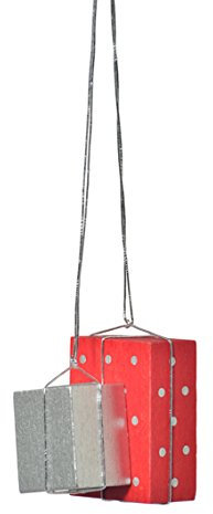 Rudolphs Schatzkiste Baumbehang Pakete rot/Silber BxTxH= 3x2x4cm NEU Christbaum Christbaumschmuck Baum Baumbehang Weihnachten Baumschmuck Holzschmuck Holz Seiffen Erzgebirge Strauchbehang De