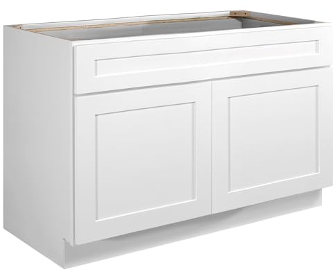 Design House Brookings Under Sink Kitchen Cabinet, Solid Wood, 2 Soft-Close Doors, Shaker Style, Easy Assembly, White, 24.0 in. L x 48.0 in. W x 34.5 in. H, 561514