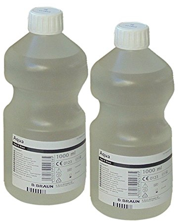 Aqua B. Braun Spüllösung Kunststoff Flaschen 2X1000 ml Sterilwasser Inhalation