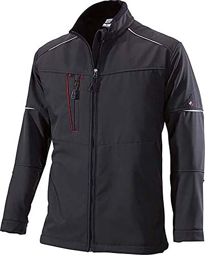 BP 1868-572-32-4XL Herren-Softshell-Jacke, Stehkragen, Frontreißverschluss, 300,00 g/m² 100% Polyester, schwarz, 4XL