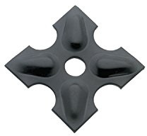 Zierrosette (Pfettenscheibe) 80x80x4 mm, Bohr-ø 13 mm,Stahl schwarz pulverbesch.