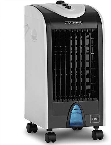 Monzana Enfriador de Aire Portátil Climatizador Ventilador Humidificador 4en1 Aircooler 4L Ionizador