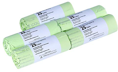 125 x 25 Litre Caddy Company Compostable Kerbside Caddy Bags – 5 rolls - EN13432 25L Food Waste Liners