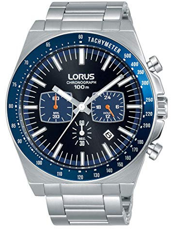 LORUS Homme Chronographe Quartz Montre avec Bracelet en Acier Inoxydable RT347GX9