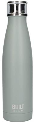 BUILT Perfect Seal, Doppelwandige Isolierte Wasserflasche aus Rostfreiem Stahl, 480 ml