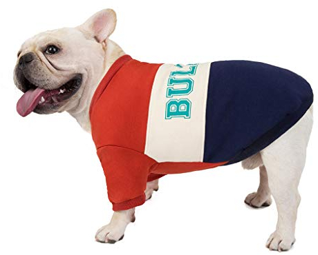Smniao Hunde Kleidung Französische Bulldogge Kostüm Haustier Patchwork Sweatshirts für Kleine Hunde Katze Chihuahua (XXL, Wein)