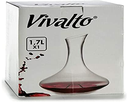 Vivalto CRSTAL Punta 1,70L Decantador de Vino, 23 x 21.5 x 21.5 cm, Multicolor