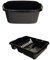 Set of 2 Plastic Kitchen Large Dish Drainer With Rectangular Washing Up Bowl - Mid-night Black (Darkish Grey)