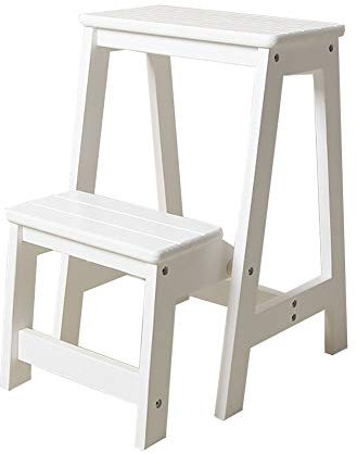 SLRMKK Holzklappbarer Tritthocker für Erwachsene Kinderküche Kleine Leitern Fußhocker Tragbare Innenschuhbank/Blumenregal