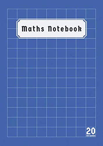 Maths Notebook Squared 20mm: Maths Exercise Book 20mm Squares A4 | Back to School Notebooks A4 With Large Squares For Kids| Blue Cover