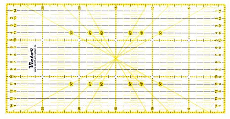 Victor transparentes Lineal 15x30cm in Gelb zum Naehen, Basteln, Patchwork und Quilting - Naehlineal