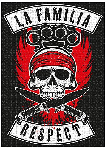 Spaß Kostet Puzzle 1000 Teile mit Poster La Familia Respect Biker Rapper deutschrock