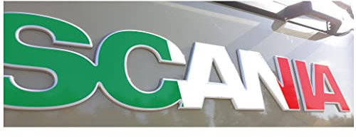 W.B.A. Adesivo adatto per logo Scania serie S e R a partire dall'anno di costruzione 2017-2021 Selezione motivi colori Paesi (Italia 7)