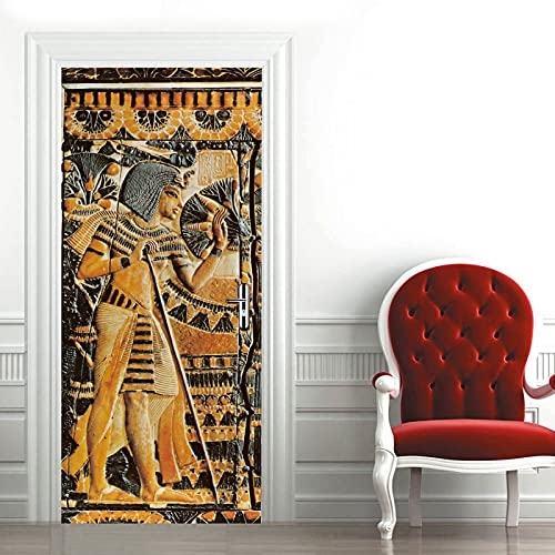 A.Monamour Türtapete Selbstklebend Türfolie Türposter 3D Ägyptisches Wandbild Des Alten Ägypten Vinyl Folie Türdeko Tapete Wandbild Türaufkleber Türtattoo 90 x 200 cm