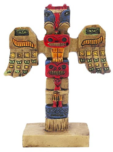 Kocris Casa Indische Totem Pole Fisch Tank Dekorationen Dekor Indianer Stamm Clan Skulptur Alte Kultur Gott Reptilien Eidechse Spinne Tank Terrarium Hawaii Statue Figur Dekor Ornament Haustier