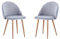 SAM 2er Set Esszimmerstuhl Lilly in Grau, Stoffbezug aus Samt, Metallbeine in eichenfarbiger Optik, pflegeleichter Designer-Stuhl, Polsterstuhl im skandinavischen Stil, Retro-Design für Esszimmer