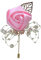 Egurs Ansteckblume 2 Stück Hochzeit Braut und Bräutigam Künstliche Rose Boutonniere für Gästegeschenk Braut Bräutigam Groomsman Brautjungfer Hochzeit Prom Party rosa