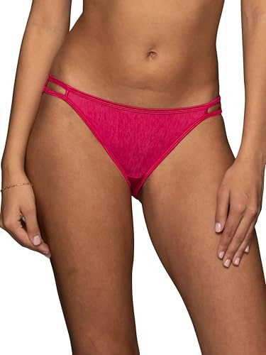 Vanity Fair womens Illumination String Panties (Regular & Plus Size) Bikini Style Underwear, Polished Pink, 7 US