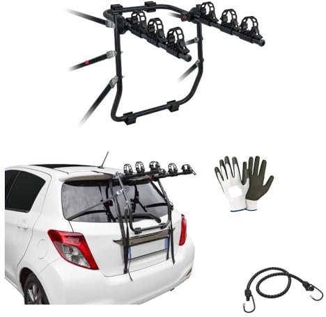 KOMPATIBEL MIT OPEL Corsa/VITA (D) pro Jahr ab 06 al 10 HECKFAHRRADTRÄGER FÜR 3 FAHRRÄDER Mistral FAHRRADTRÄGER MIT 3 VERSTELLBAREN FÄCHERN, MAX. BELASTBARKEIT 45 KG