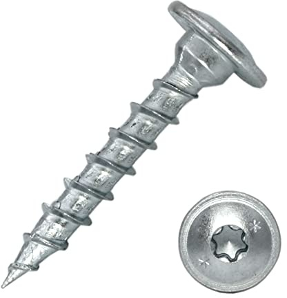 BRESKO Pfostenverbinderschrauben Pfostenschrauben Holzschrauben Schrauben Tellerkopf verzinkt Vollgewinde (8x60 mm - 50 Stück)
