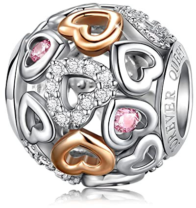 FOREVER QUEEN Breloque Amour Charm coeur en argent 925 sterling Compatible avec les bracelets