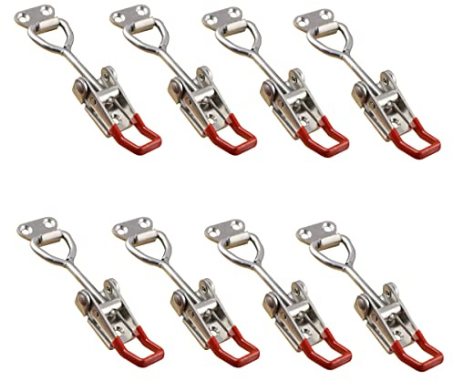 MIKMAYTOO Knebelklemmen, Verriegelungen, Hardware, verstellbarer Riegel, U-Bolzen, selbstsichernd, rutschfest, Handwerkzeug, Haltekapazität, Schnellverschluss... (R4001-8 Stück)