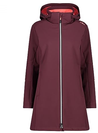CMP - Damenparka mit Kapuze und Reißverschluss, Burgund, XXXL