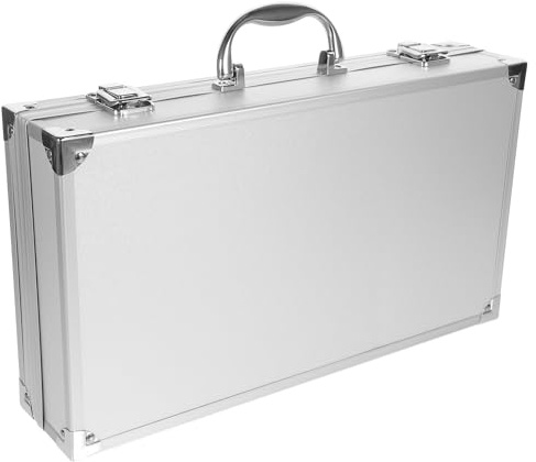 ERINGOGO Maletín de aluminio con cerradura de metal de 14 pulgadas con espuma ondulada, funda de transporte de aluminio duro, estuche de herramientas portátil universal para