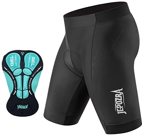 JEPOZRA Fahrradhose Herren Sommer Radhose MTB Mit Polster Radlerhose Gepolstert Atmungsaktiv Mountainbike Kurz Rennrad Hose Gel Sitzpolster Shorts