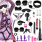 Qoosea 26 Piezas SM Bondage Kit, BDSM Restraints Kits Erótico Set Juguetes Sexuales Plug Anal Butt Plug Set para Parejas Bondage Set Esposas para Principiantes y Experimentados